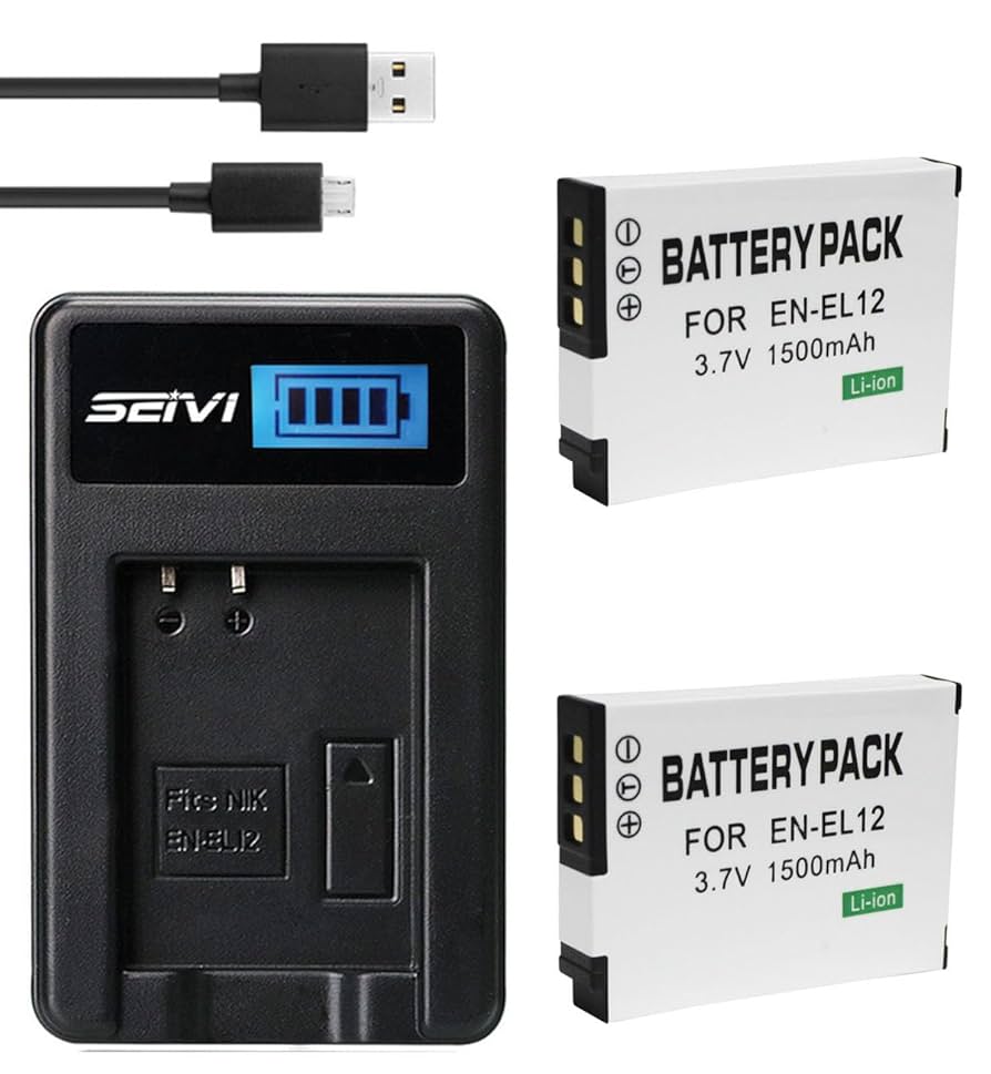 Amazon.com : BnvxR Battery (2-Pack) and Charger for Nikon